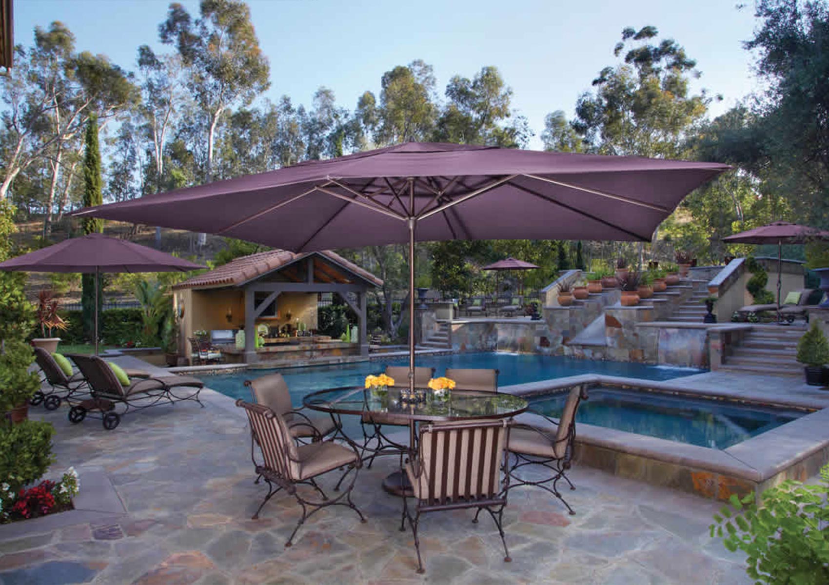 13 Ft Offset Patio Umbrella Picture Large Treasure Garden Patio Umbrella Designs